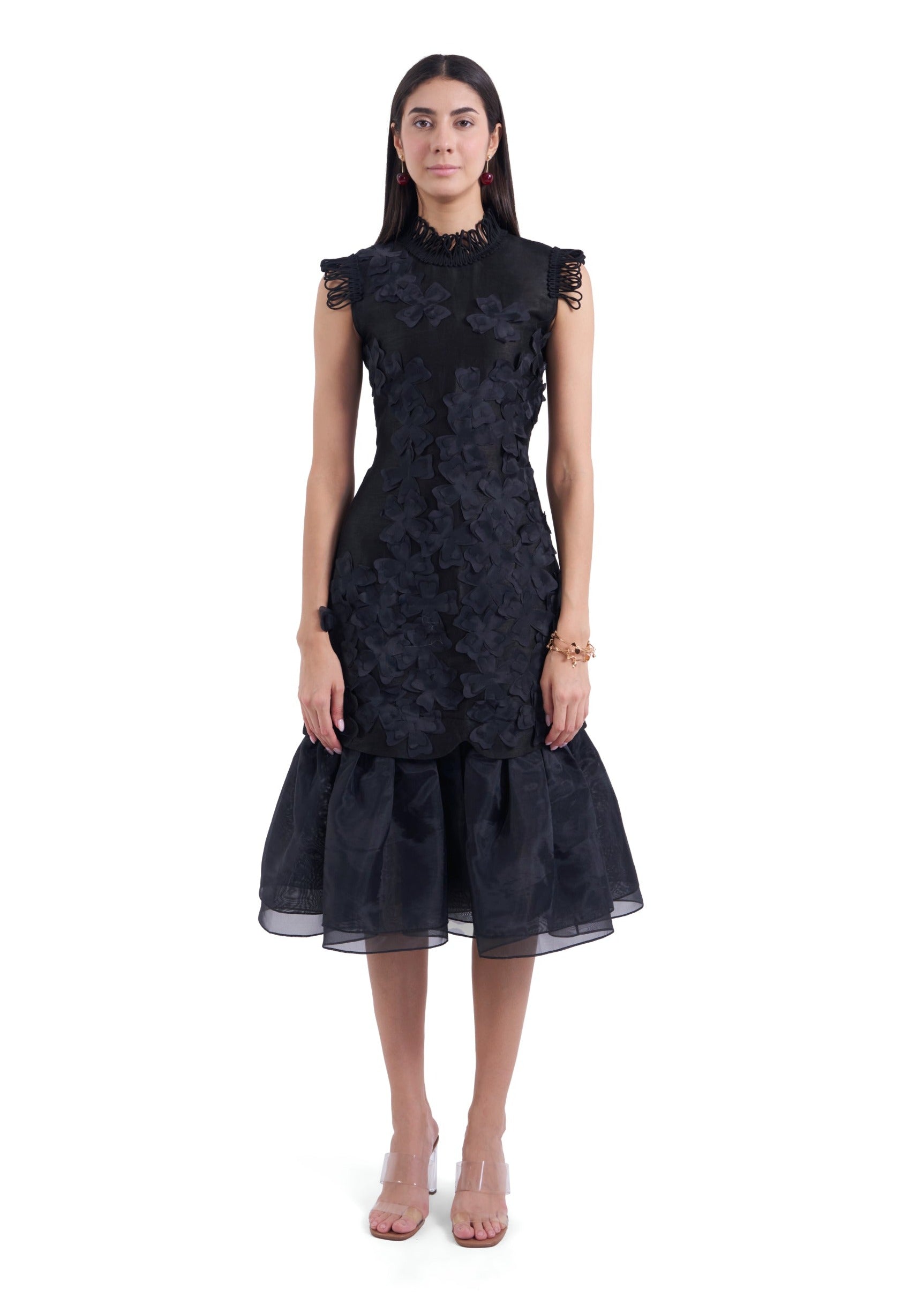 Black Magnolia Midi Dress Black Beauty / 10
