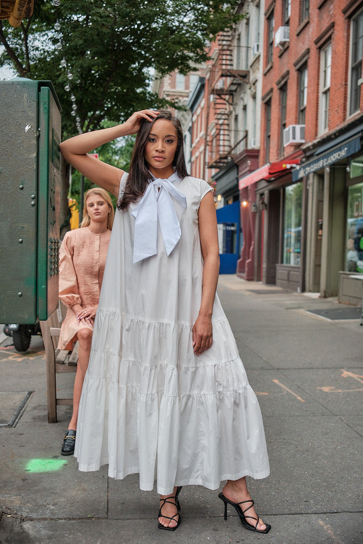 WHITE BOW DRESS