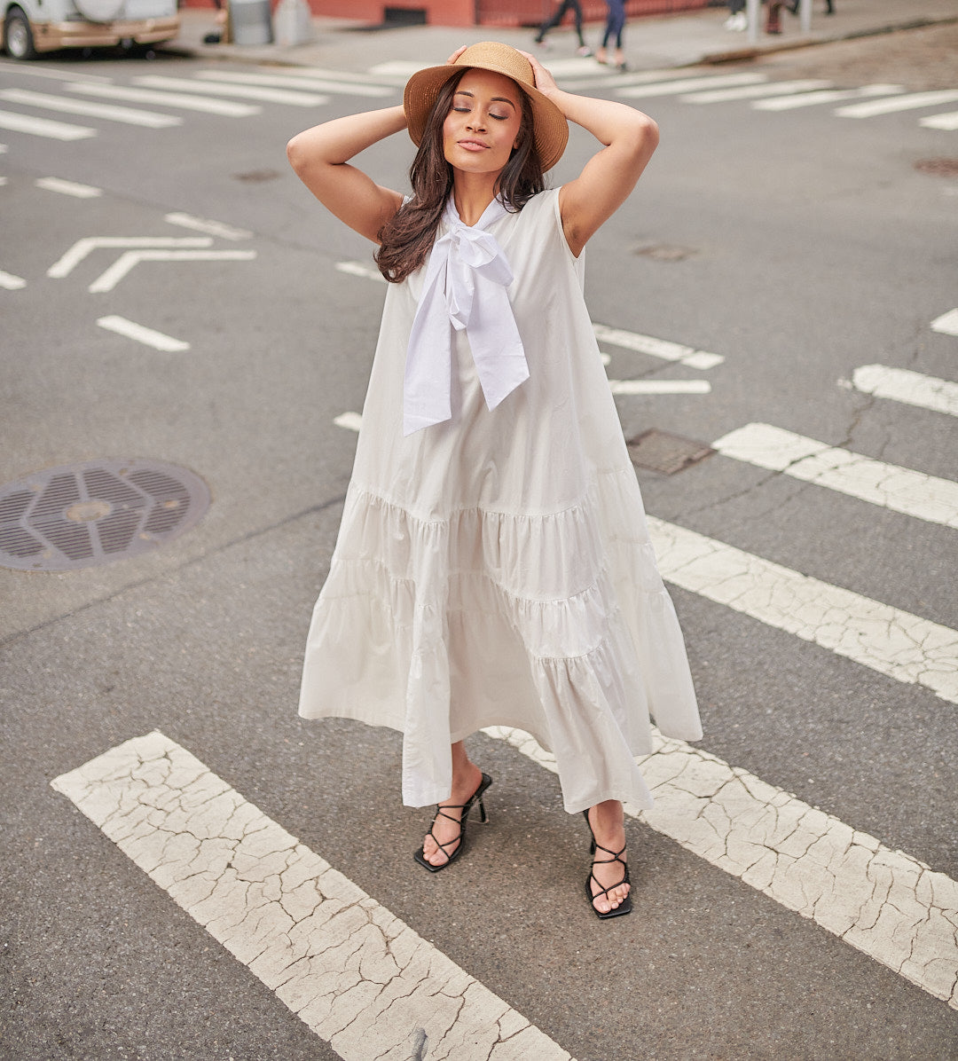 WHITE BOW DRESS