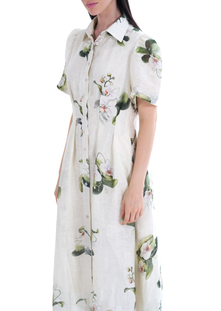 ORCHID SHIRT MIDI DRESS