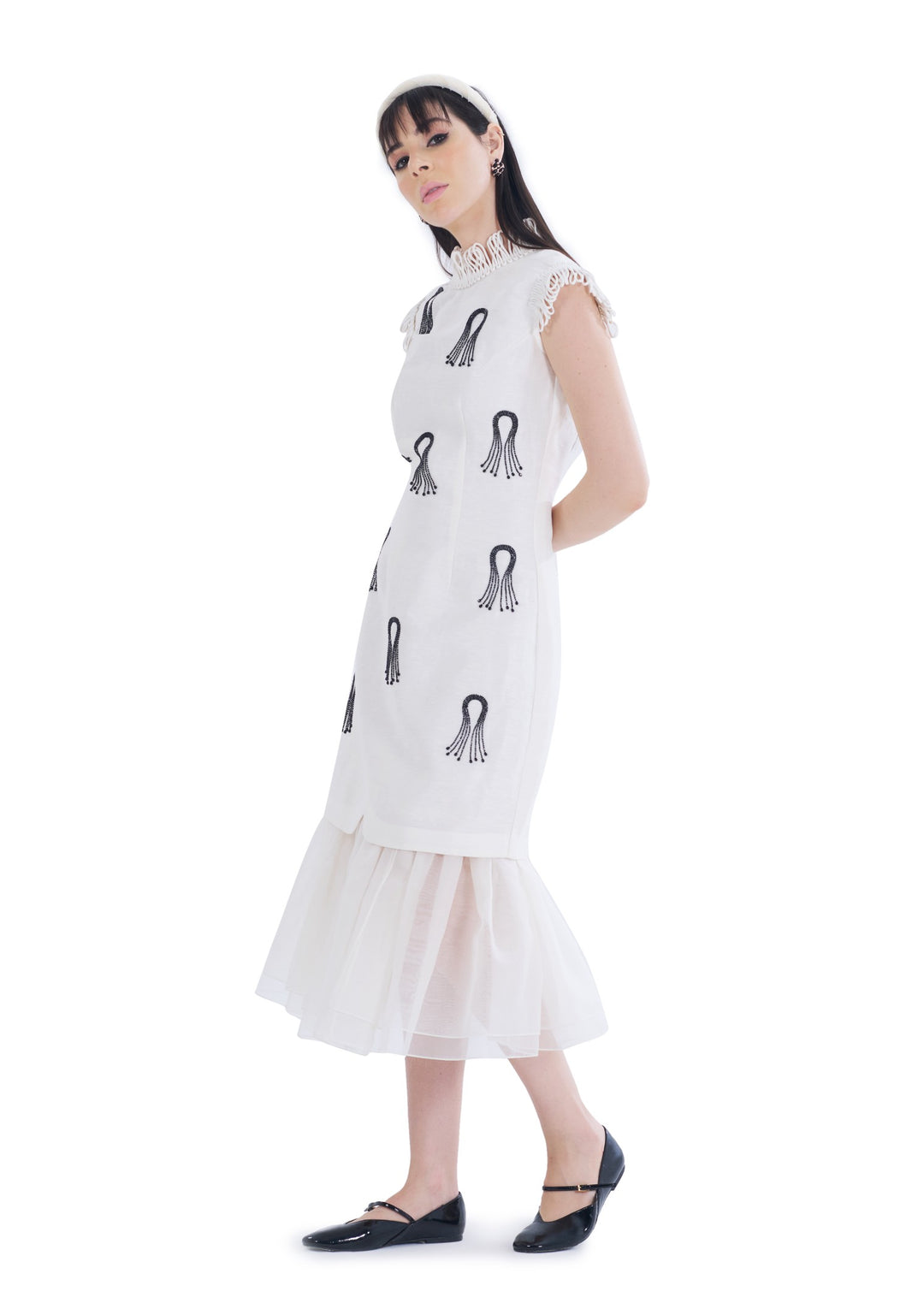 STARLIT MIDI DRESS WHITE