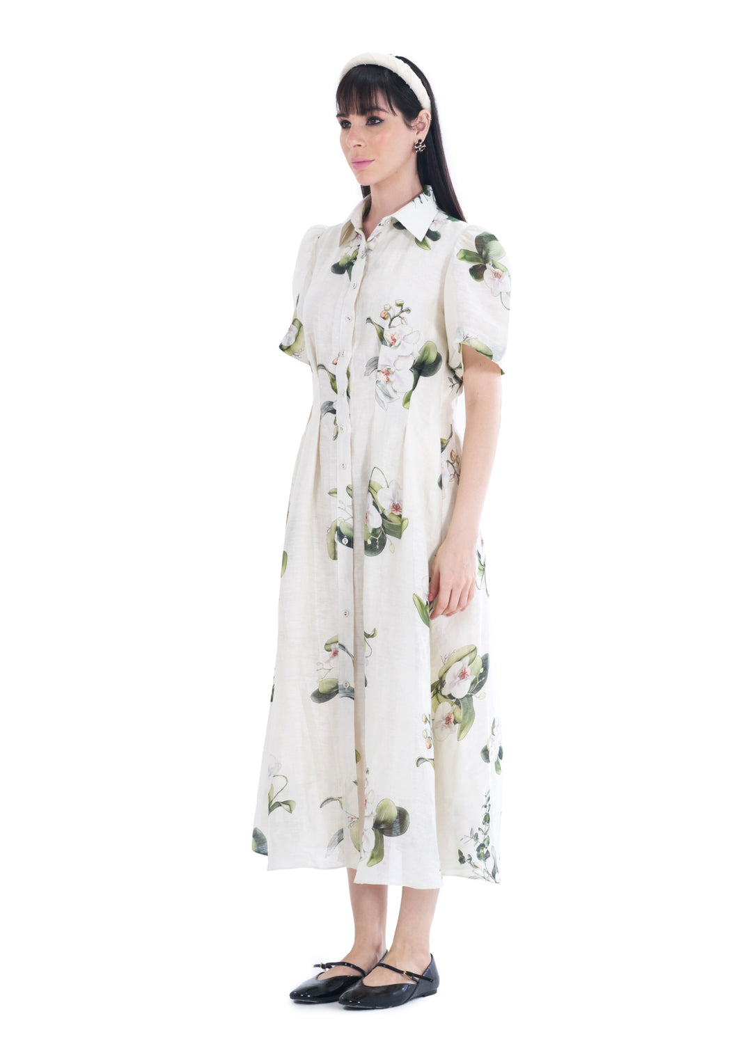 ORCHID SHIRT MIDI DRESS