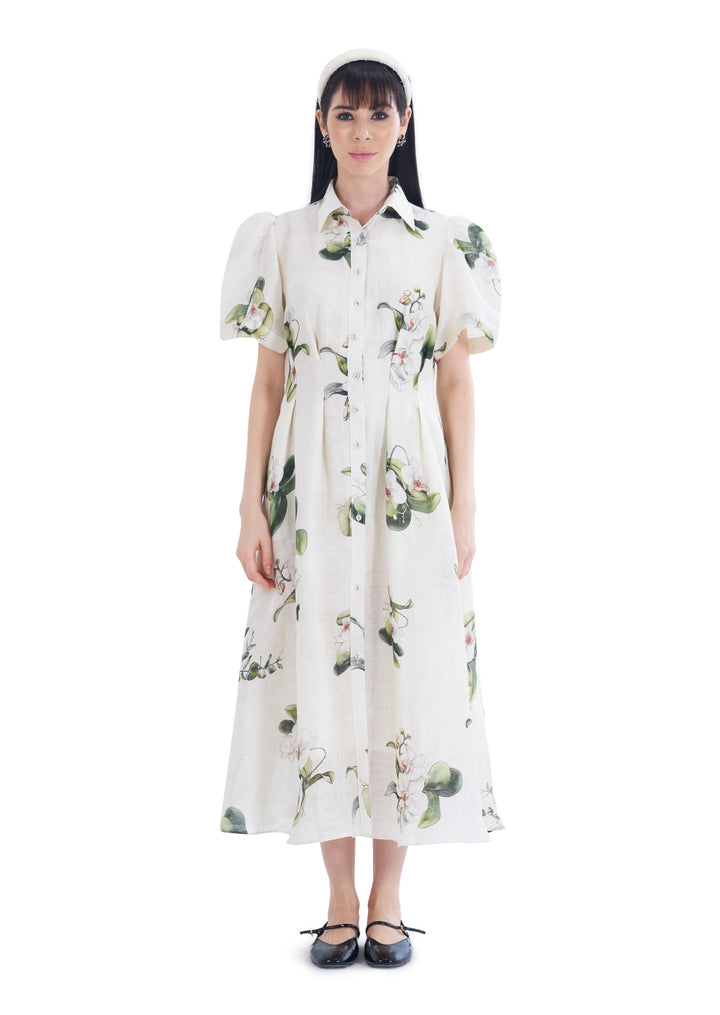 ORCHID SHIRT MIDI DRESS