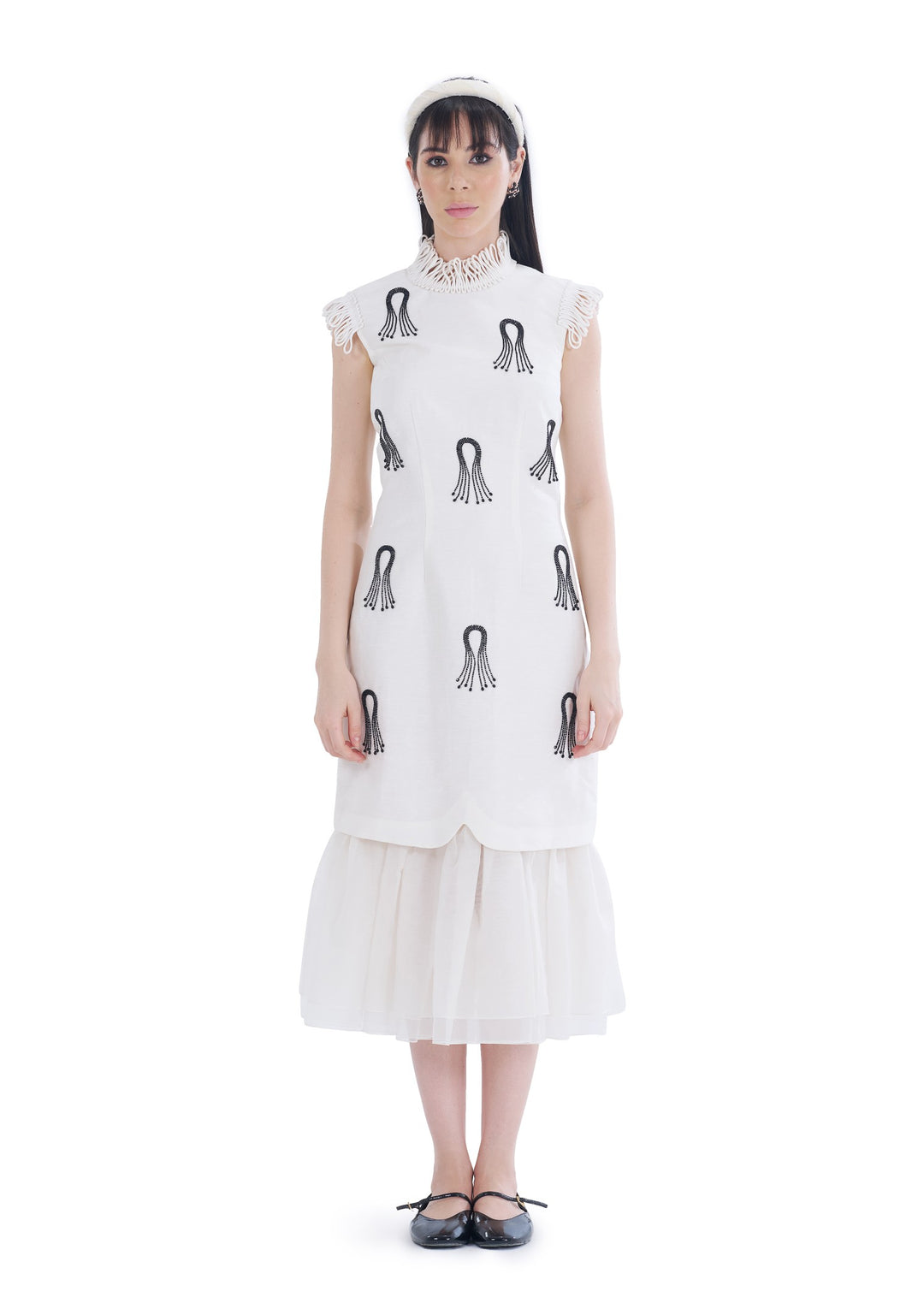 STARLIT MIDI DRESS WHITE