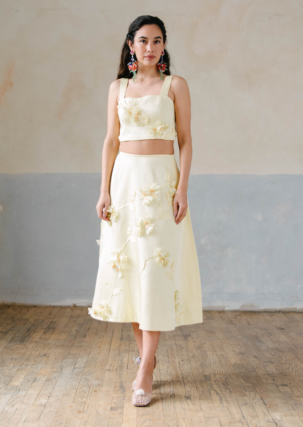 BLOSSOM MIDI SKIRT YELLOW