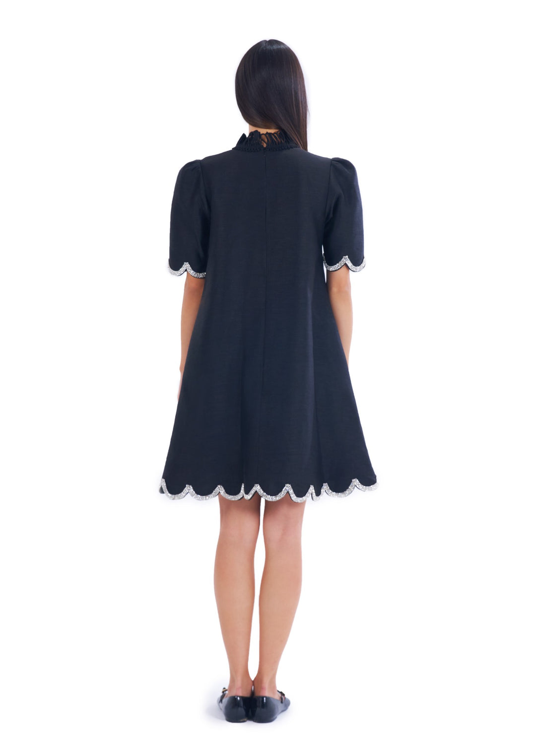 TWILIGHT SCALLOP DRESS BLACK