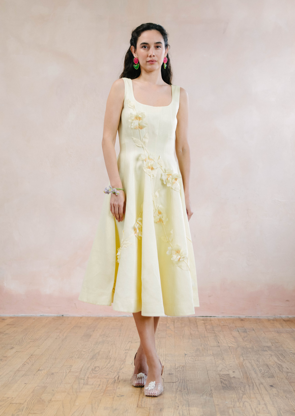 BLOSSOM MIDI DRESS YELLOW