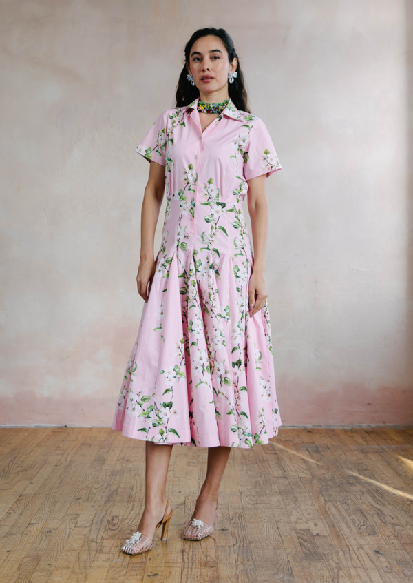 CHERRY SHIRTDRESS PINK