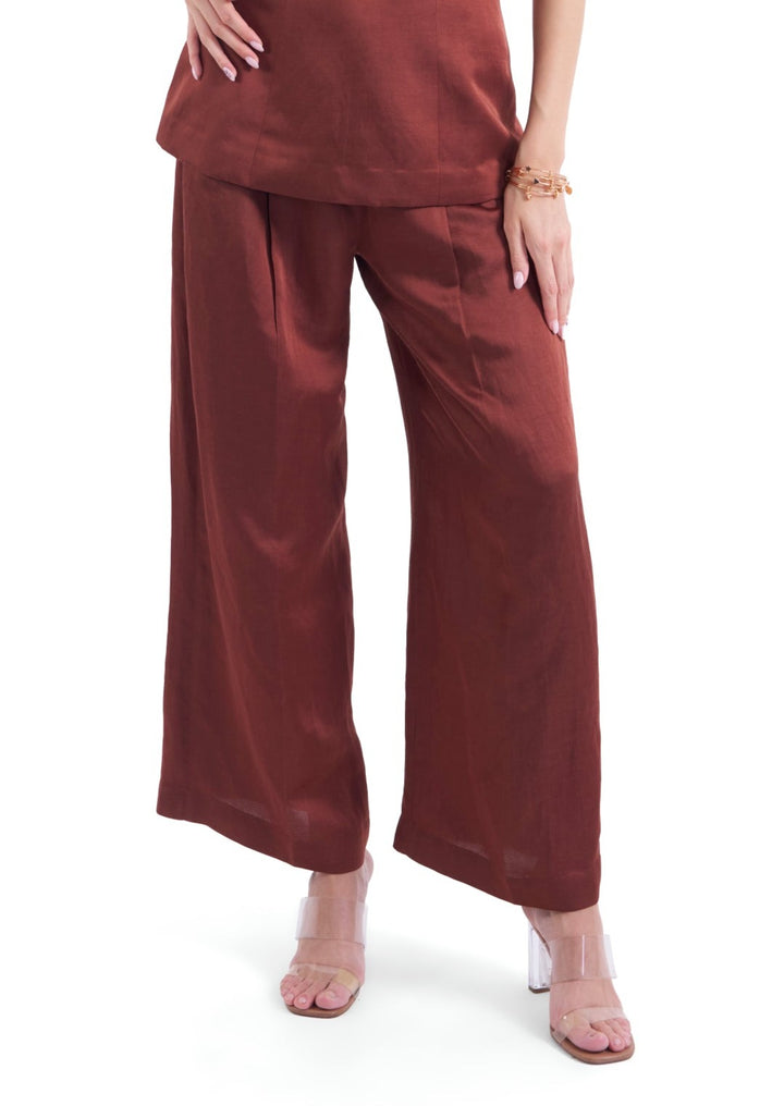 BROWN BUTTERCUP PLEATED PANTS