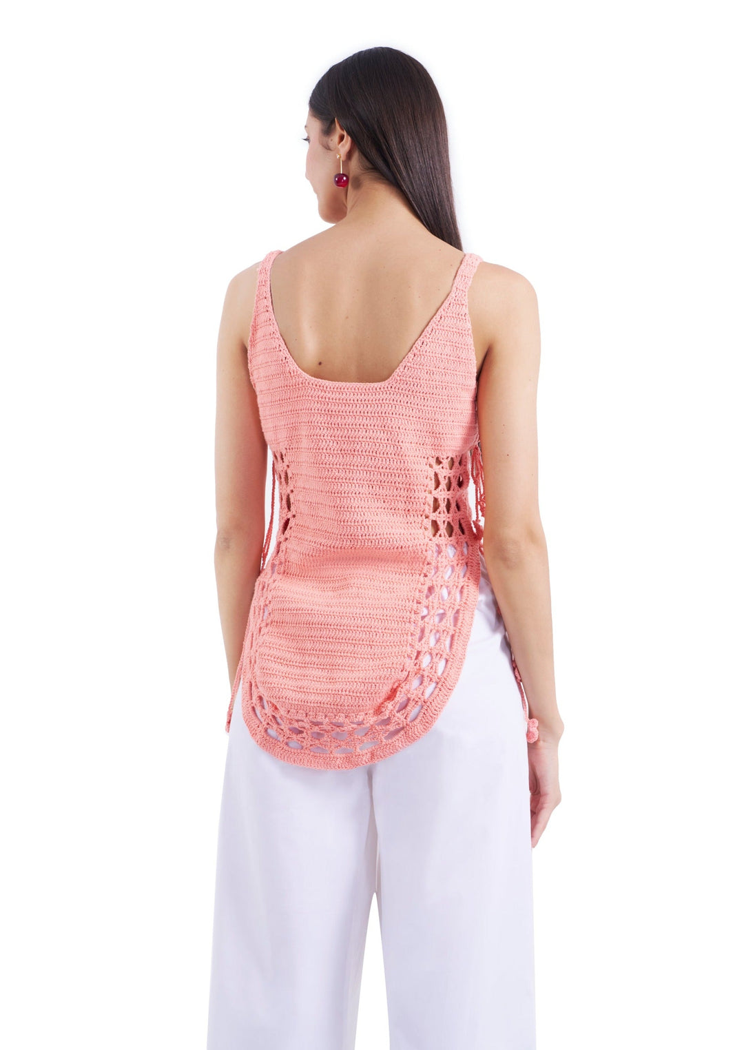 CROTCHET TOP CORAL