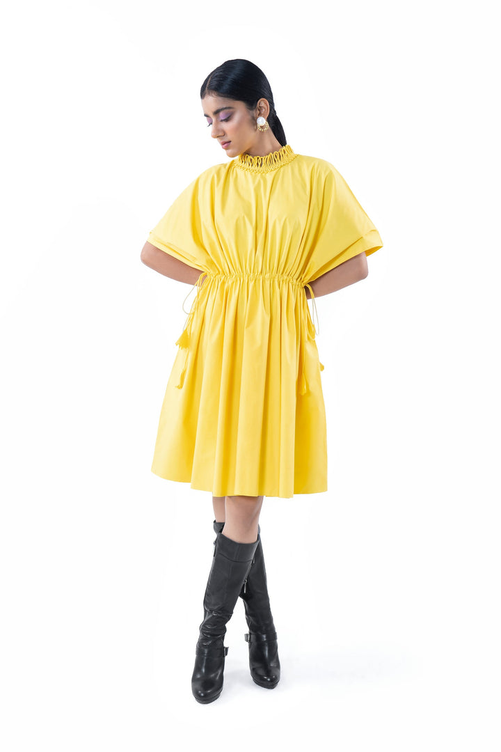 YELLOW IRIS FREE STYLE DRESS