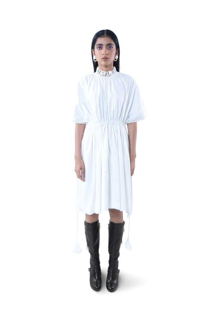 WHITE IRIS FREE STYLE DRESS