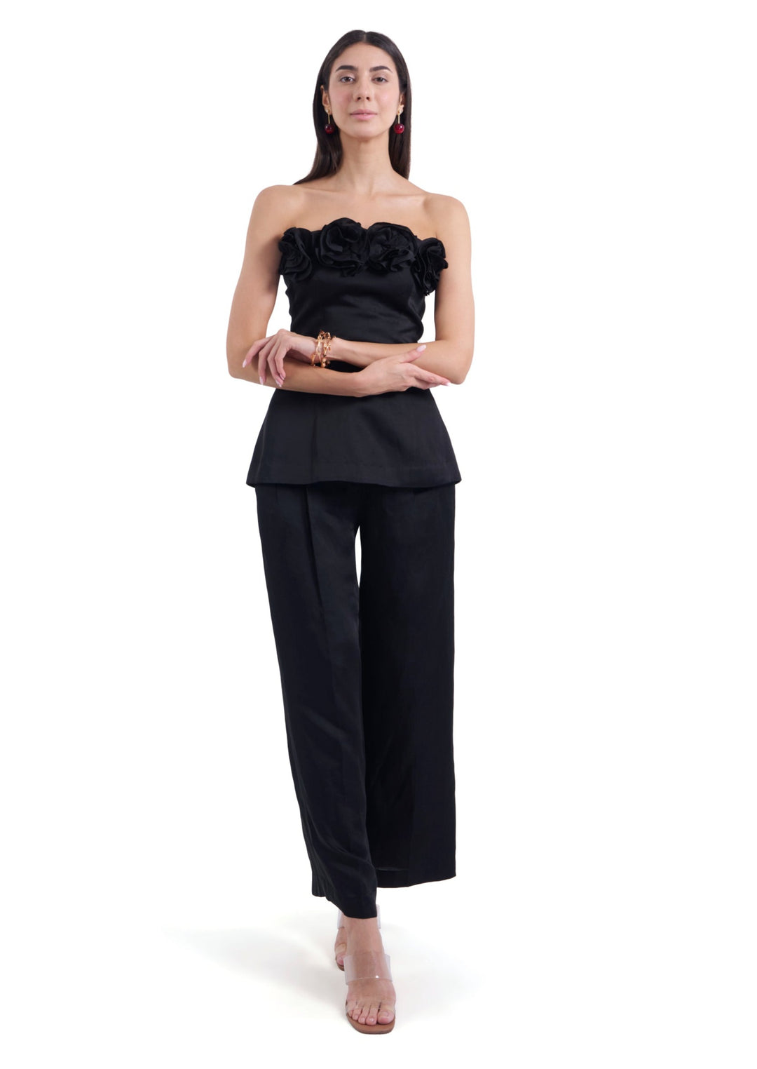 BLACK BUTTERCUP PLEATED PANTS