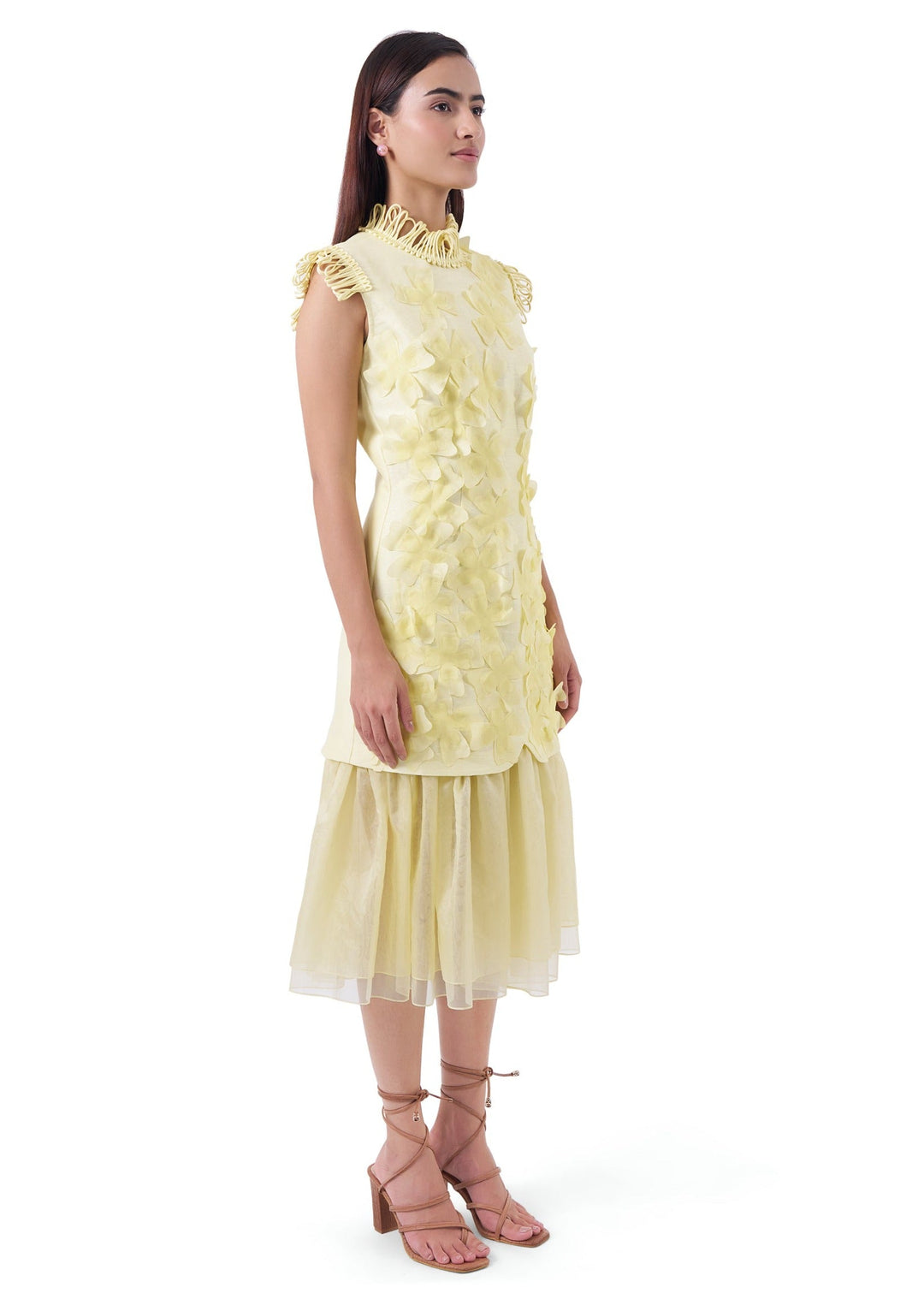 YELLOW MAGNOLIA MIDI DRESS