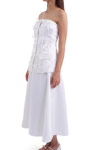 WHITE BUTTERCUP BOW BUSTIER