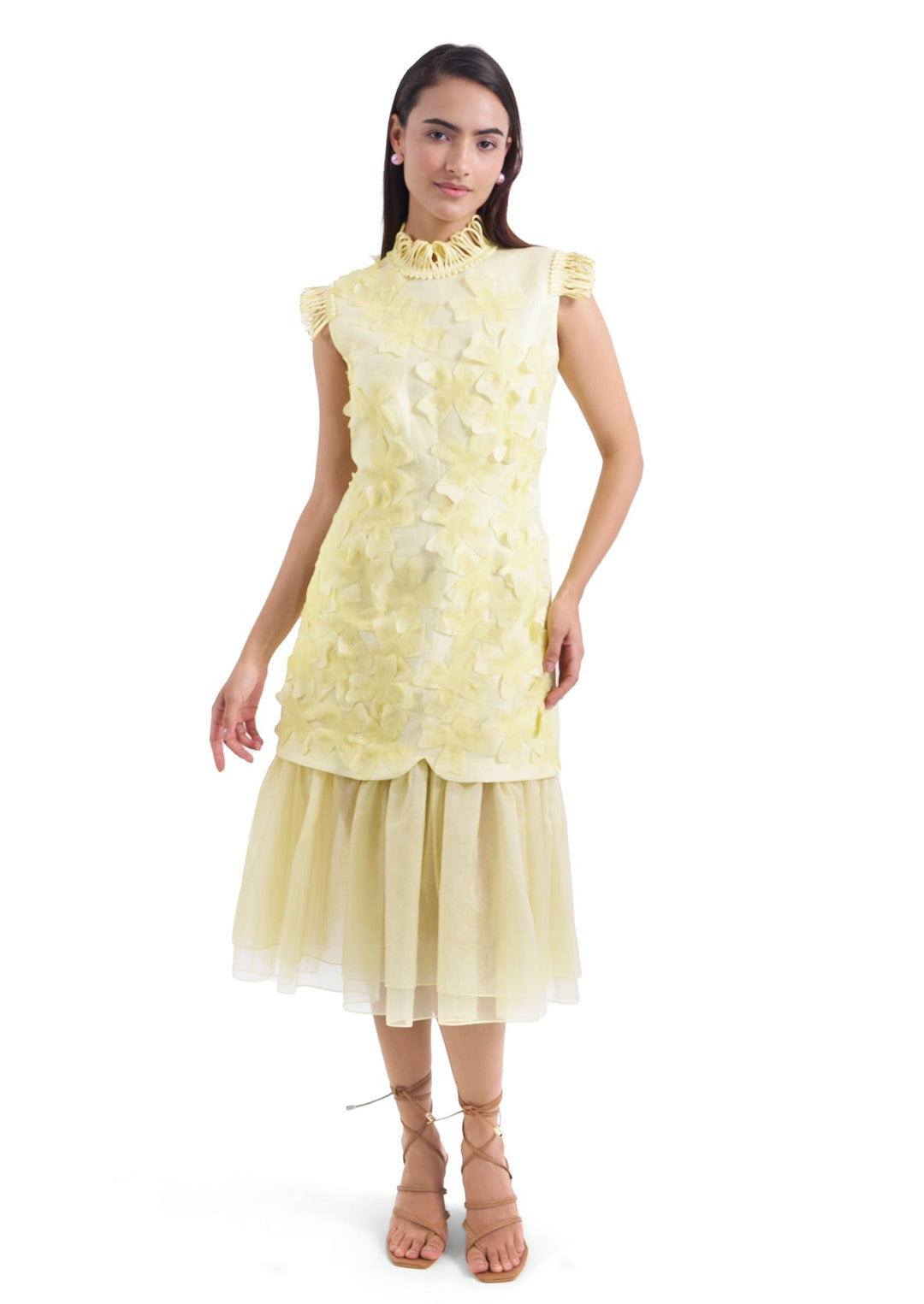 YELLOW MAGNOLIA MIDI DRESS