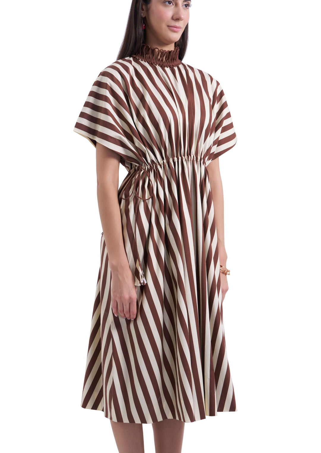 STRIPES MIDI FREESTYLE DRESS