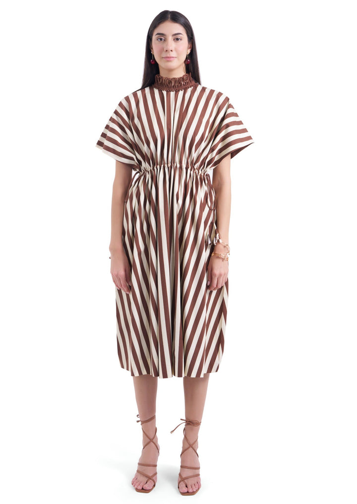 STRIPES MIDI FREESTYLE DRESS