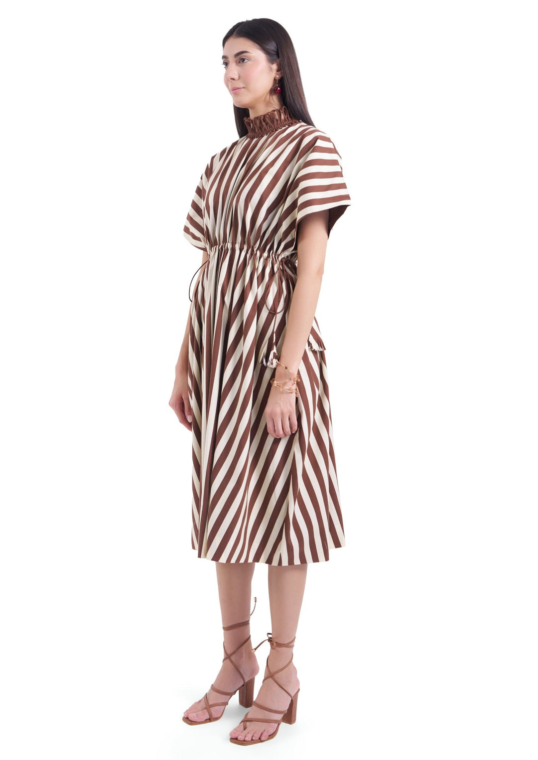 STRIPES MIDI FREESTYLE DRESS