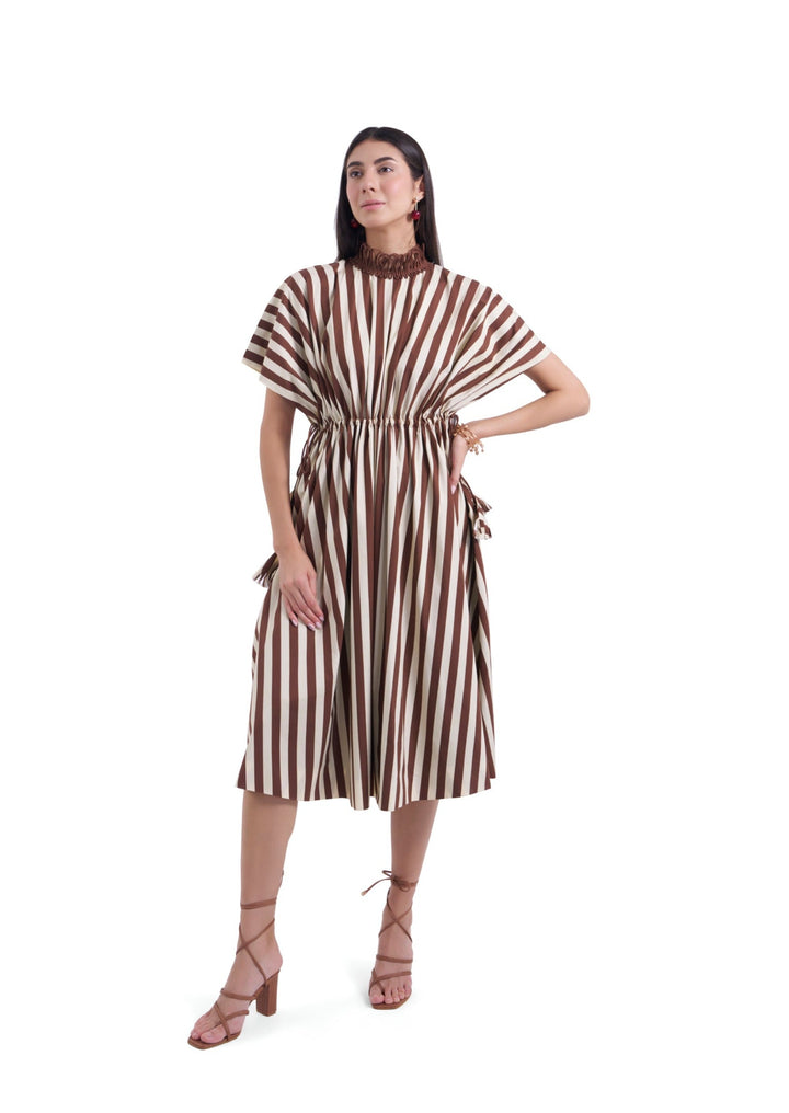 STRIPES MIDI FREESTYLE DRESS