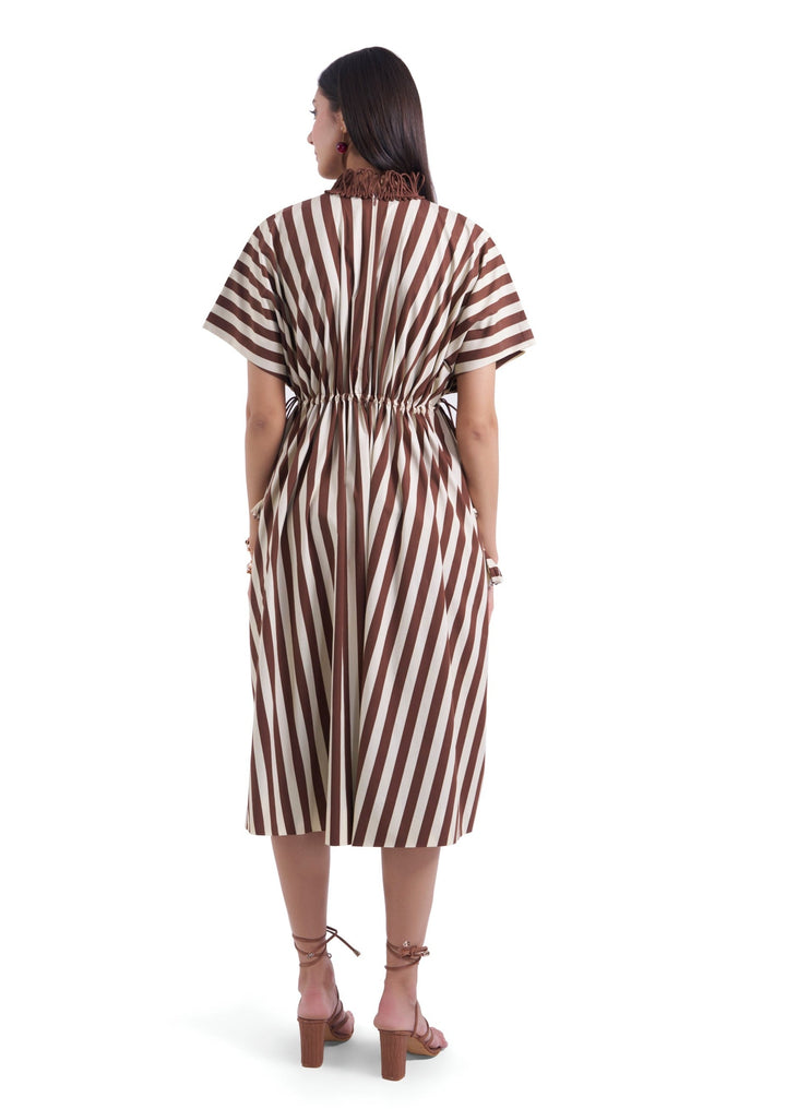 STRIPES MIDI FREESTYLE DRESS