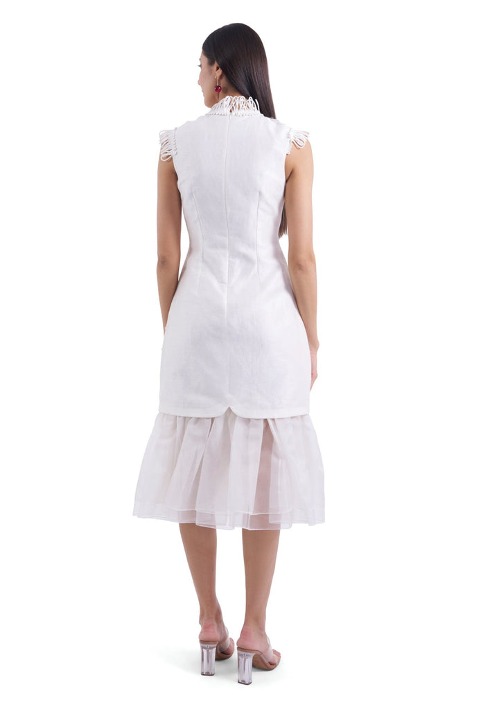 WHITE MAGNOLIA MIDI DRESS