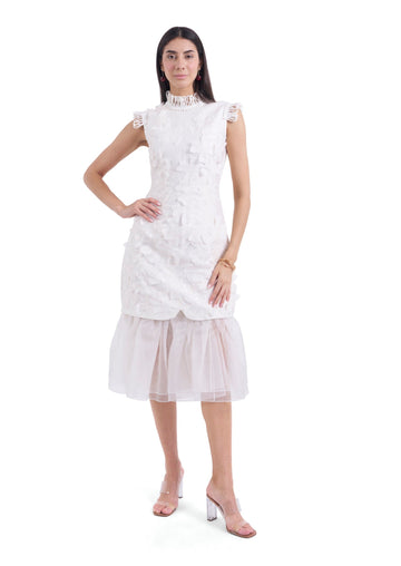 what to wear with blue lace dress Karen Kane Scalloped Stretch Lace Dress main image 1