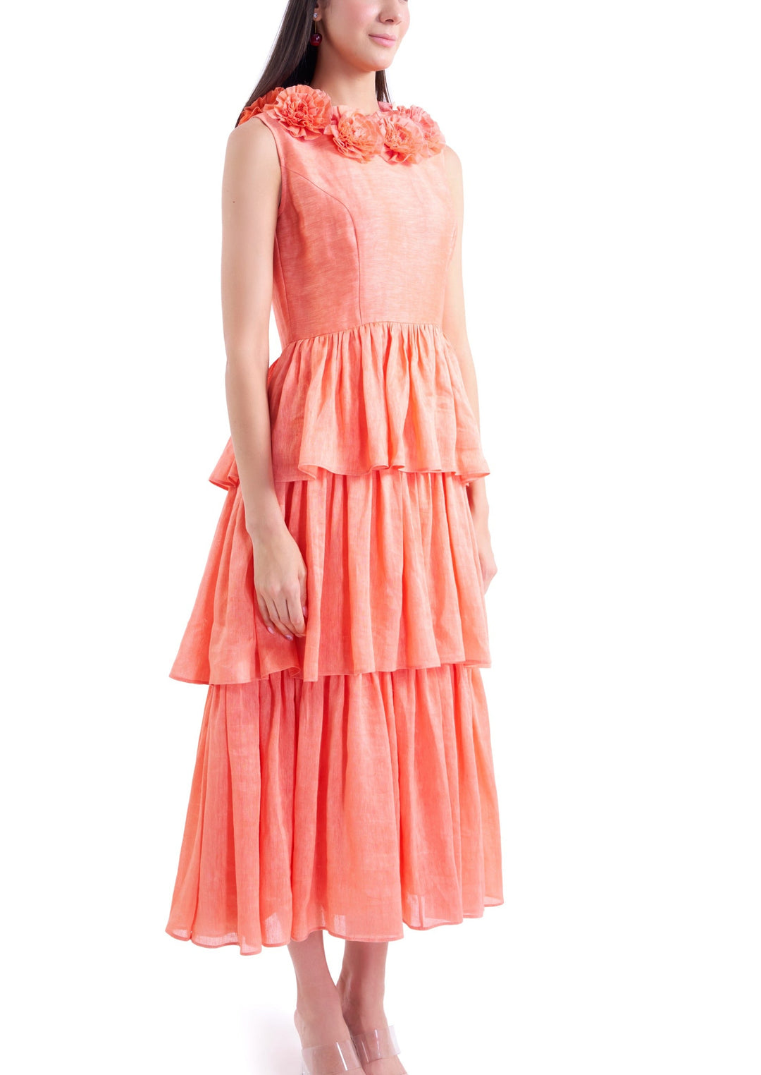 BUTTERCUP TIER DRESS (coral)