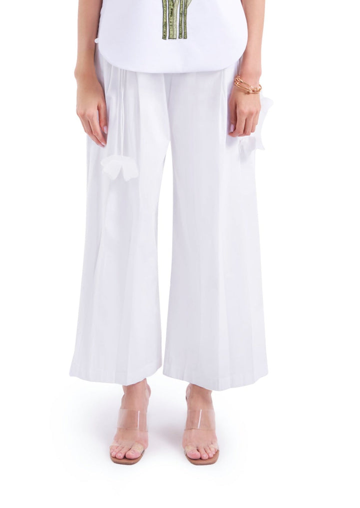 POPLIN PLEATED PANTS