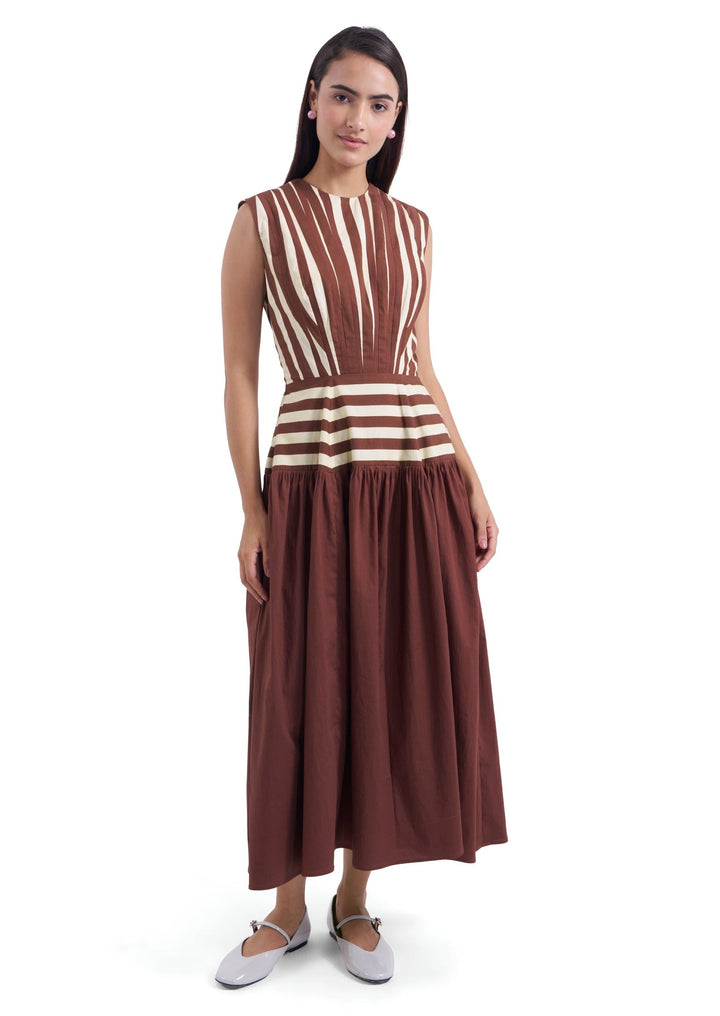 STRIPE MIDI DRESS