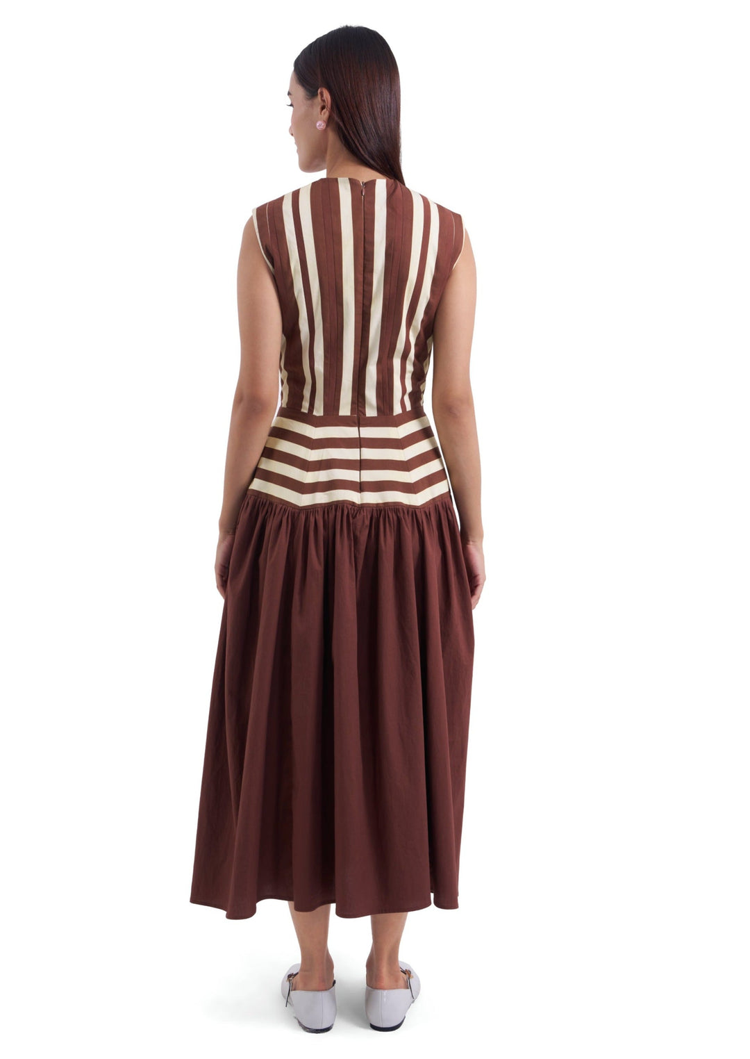 STRIPE MIDI DRESS