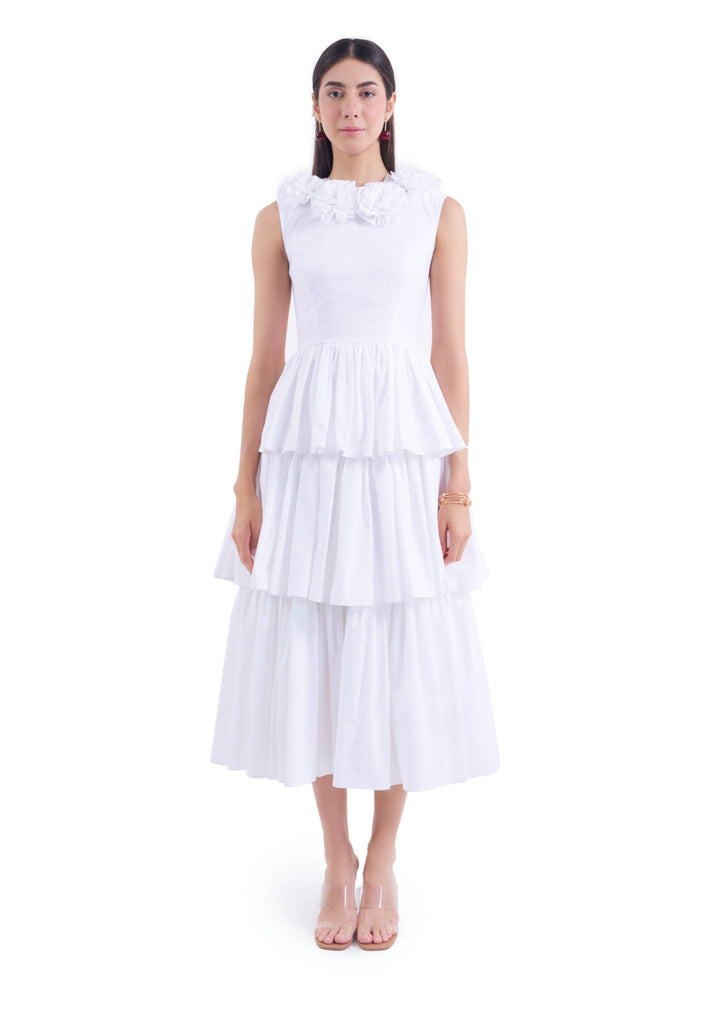 BUTTERCUP TIER DRESS (WHITE)