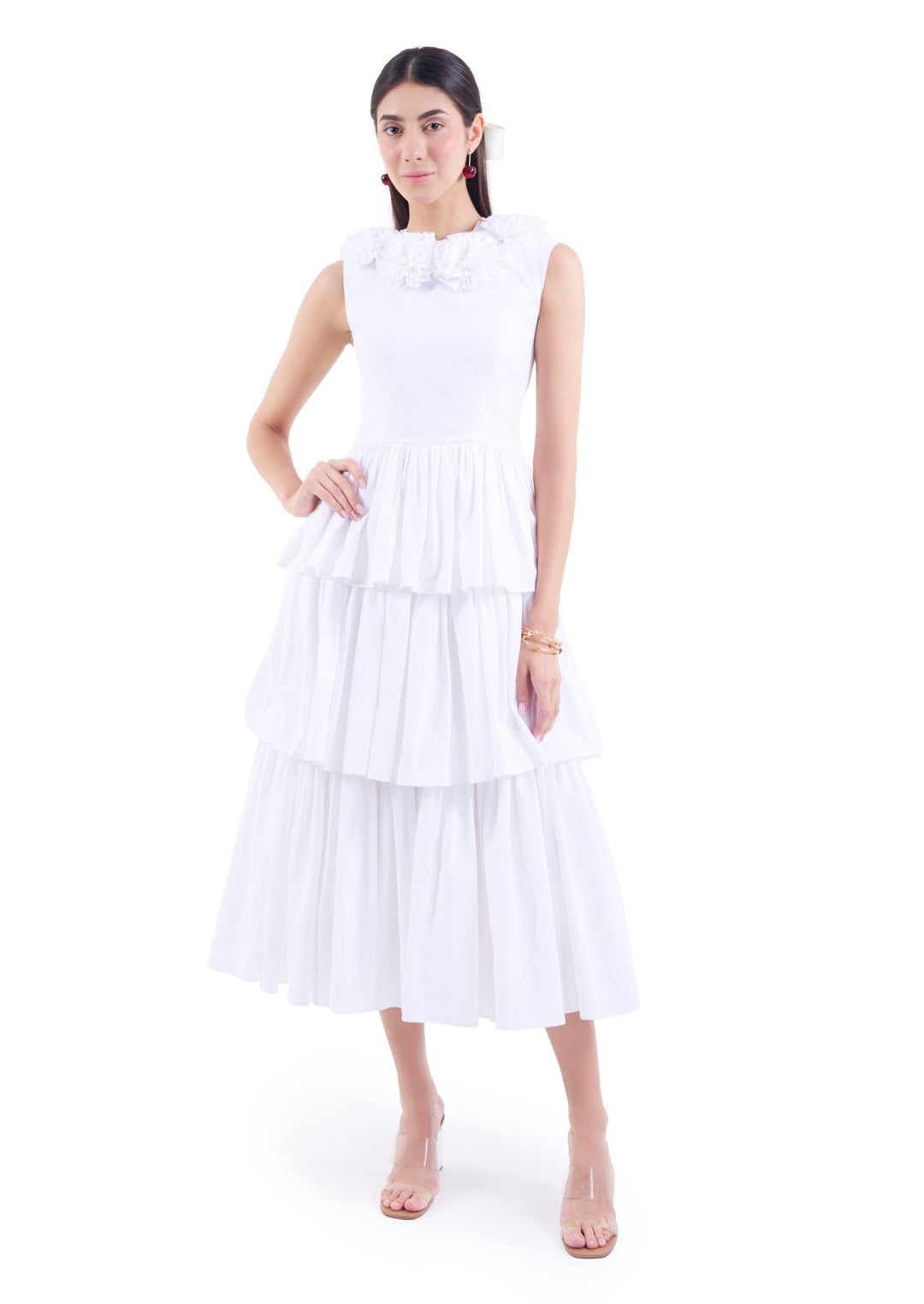 BUTTERCUP TIER DRESS (WHITE)