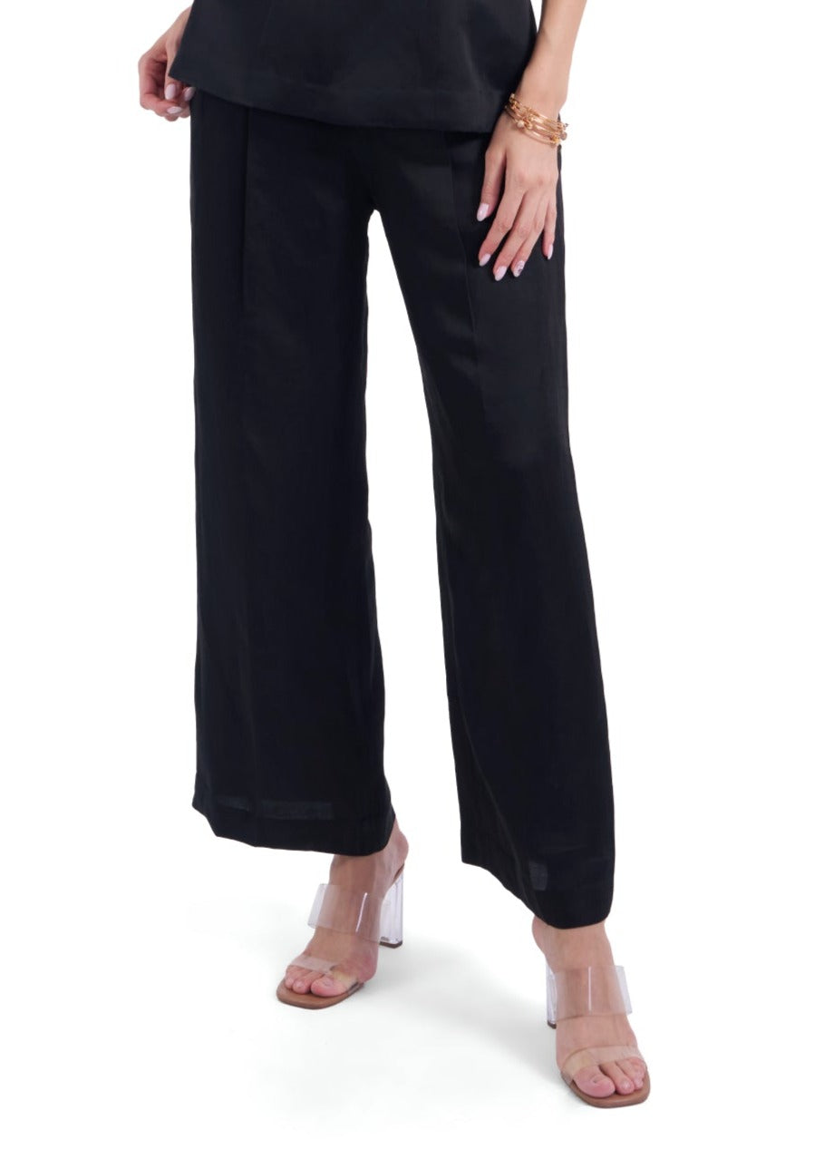 BLACK BUTTERCUP PLEATED PANTS